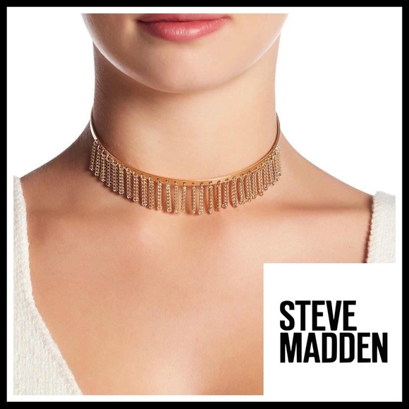 STEVE MADDEN GOLD FRINGE CHAIN BOHO CHOKER - Picture 6 of 6